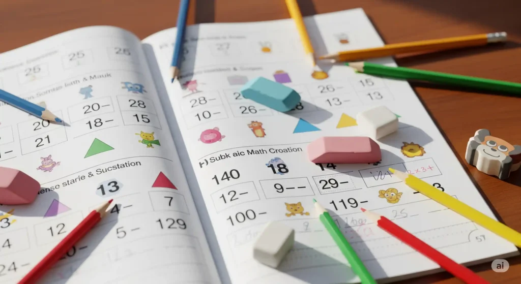 Printable PDF math workbook for kids with engaging exercises