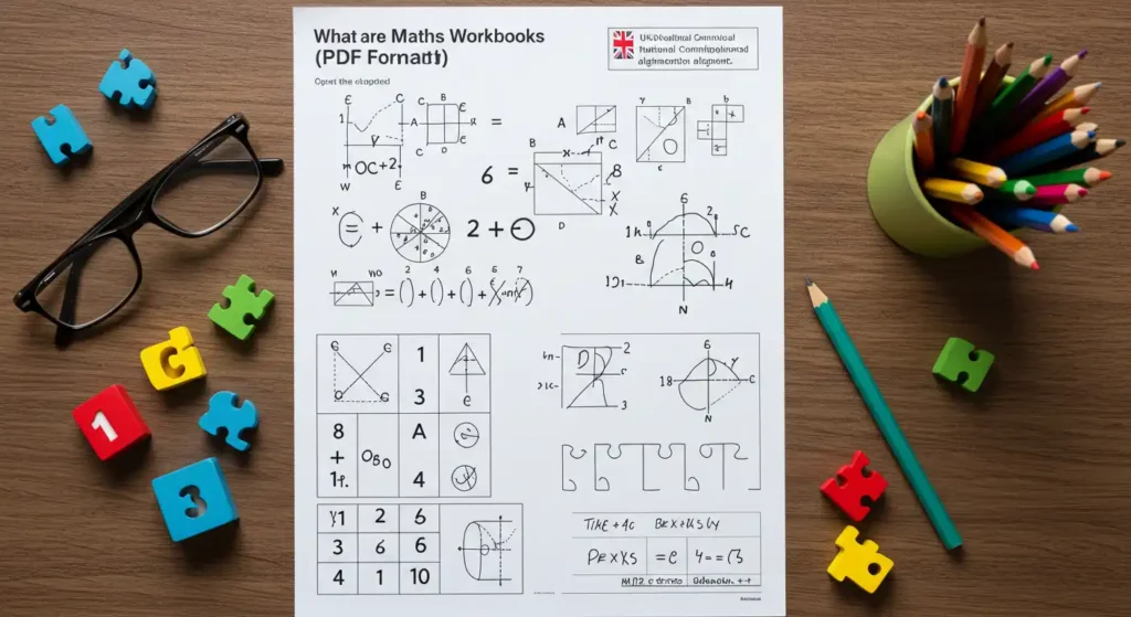 Printable PDF maths workbook aligned with UK curriculum for kids