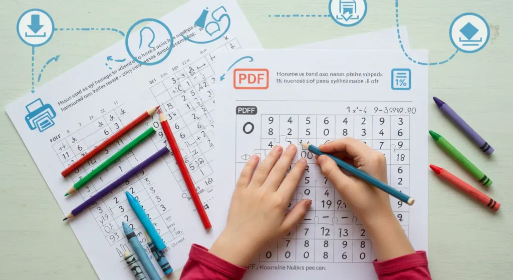 Printable math workbooks in PDF format for kids learning maths in the UK