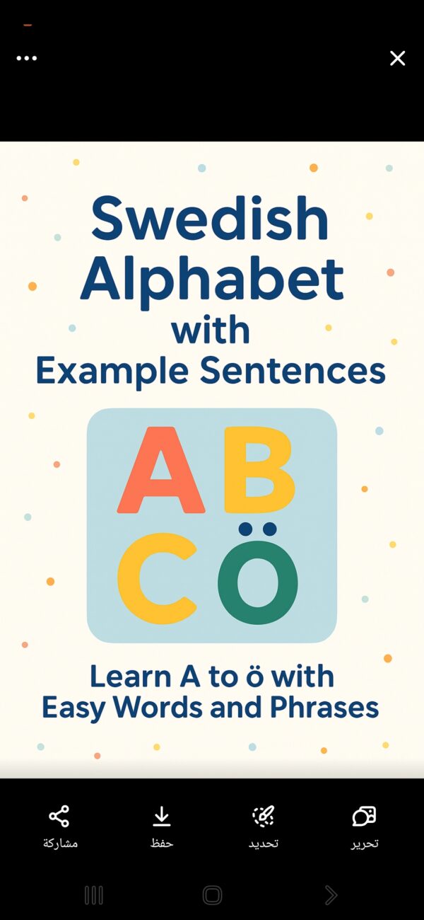 "Swedish Alphabet with Example Sentences – Learn A to Ö with Easy Words and Phrases" £0.69 UK