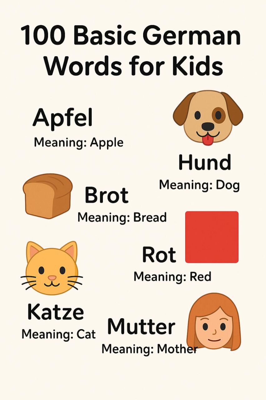 Learn German Words – Easy Vocabulary for Kids & Beginners