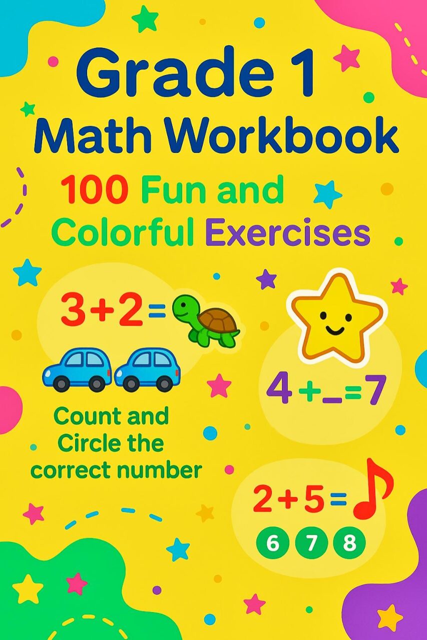 "Grade 1 Math Workbook for Kids – 100 Fun and Easy Practice Exercises"